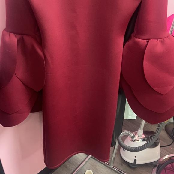 RED TULIP SLEEVE SCUBA DRESS **snow storm sale** - Picture 6 of 6